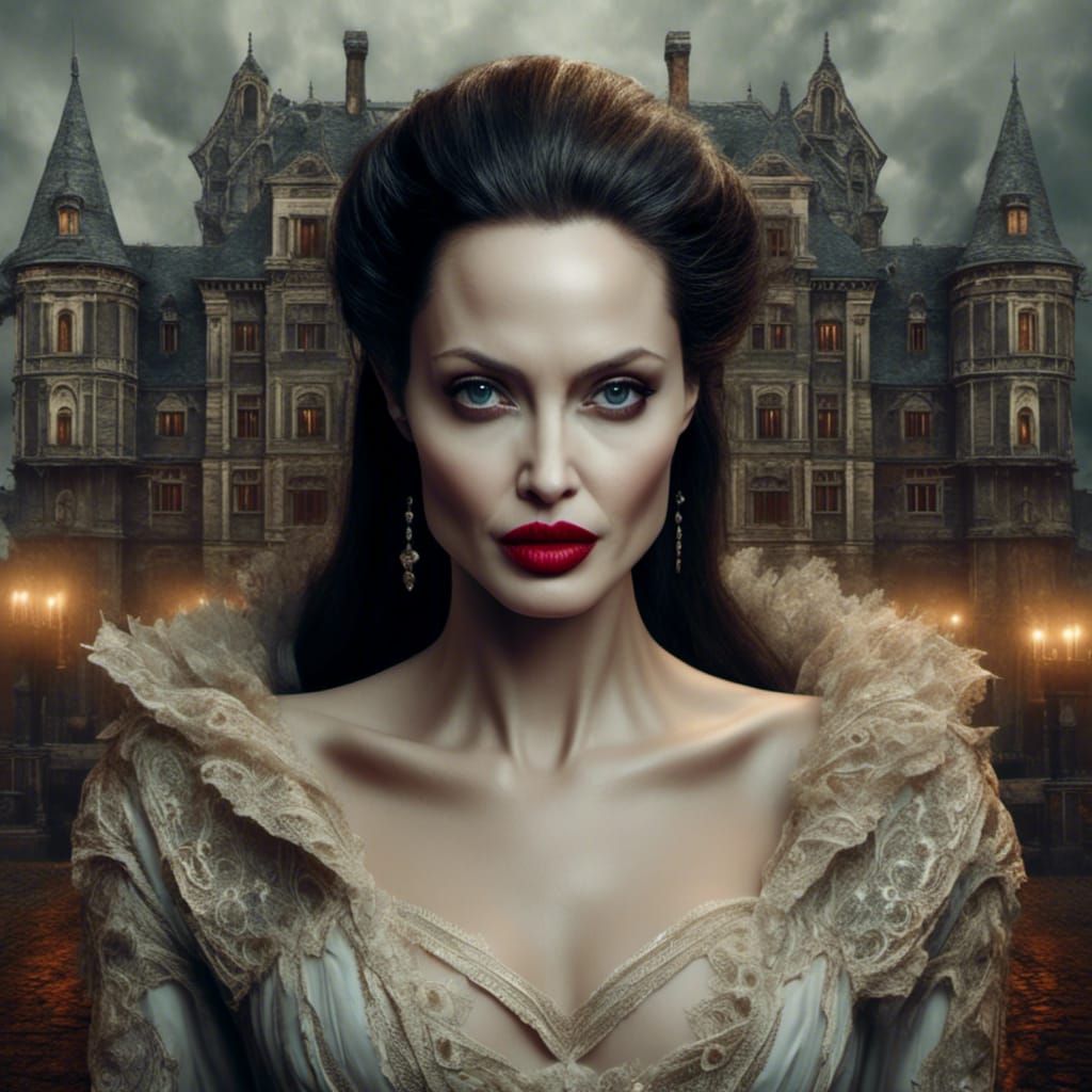 Angelina Jolie as Vampire in Transylvanian Castle