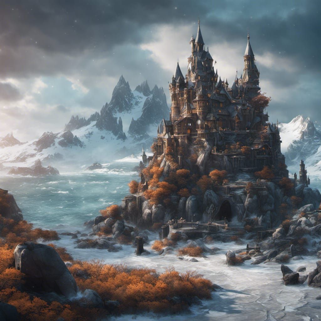 Detailed Penguin Matte Painting in Deep Color