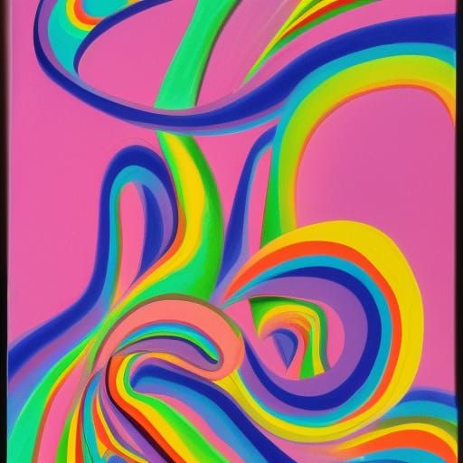 Pink Floyd Candyland Wonderland Gouache Painting