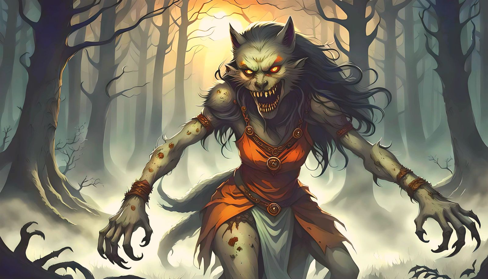 Horrific Werewolf with Extra Limbs and Eyes