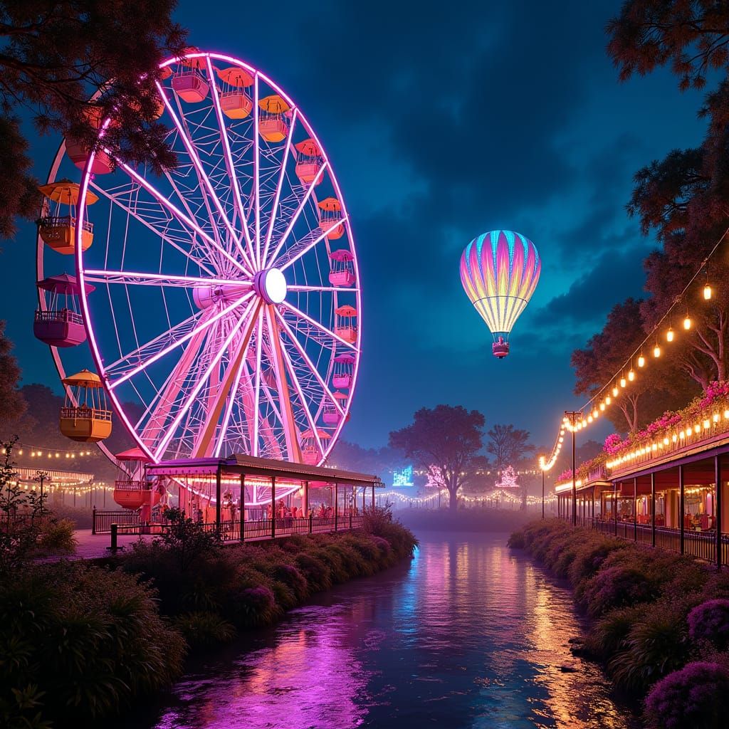 The abandoned amusement park glitters under a million fairy ...