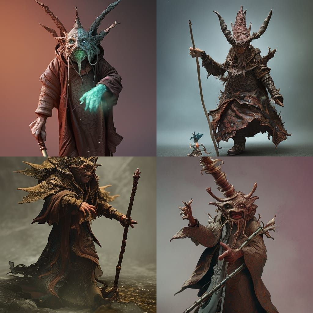 Fierce Goblin Wizard on Fantasy Street