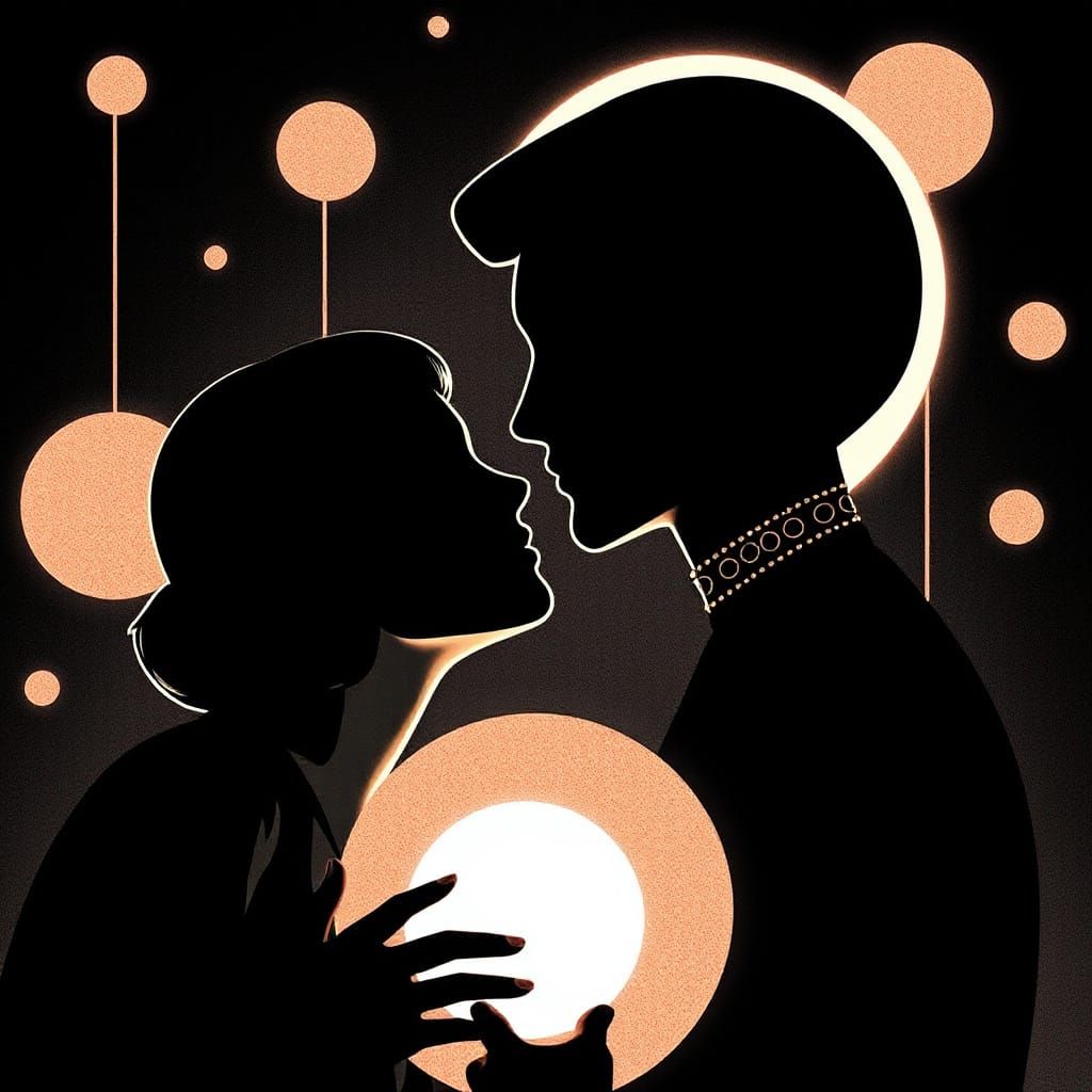 Futuristic Glowing Forms Infographic in Love