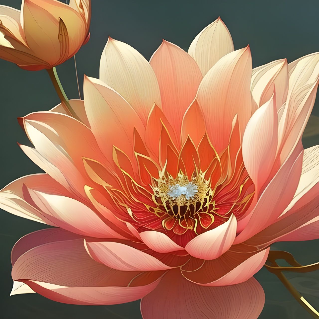Elegant Lotus Flower with Shiny Aura