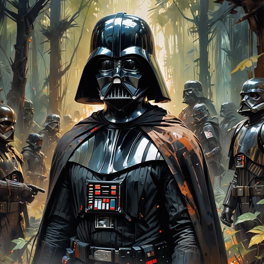 Darth Vader in Shadows: Pulp Adventure Illustration