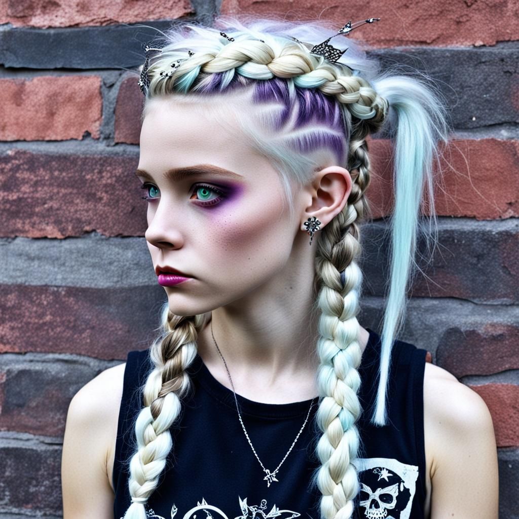 Punk Fairy with Blonde Braids