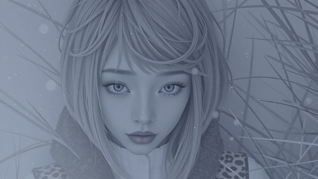 Serene Portrait of a Young Woman in a Leopard Print Suit