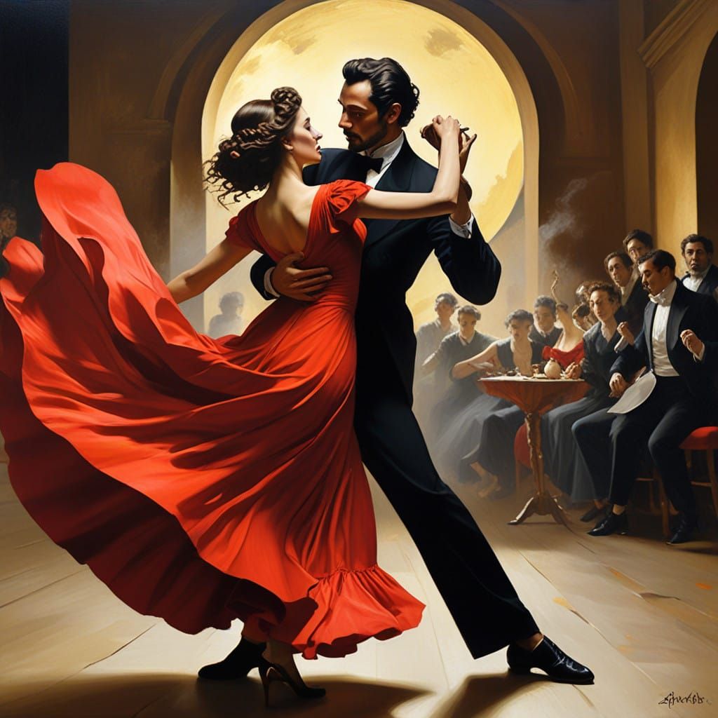 Passionate Flamenco Dancers in Dramatic Spanish Art Style