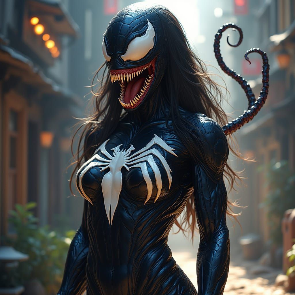 Attractive Female Transforms into a Menacing Venom Symbiote