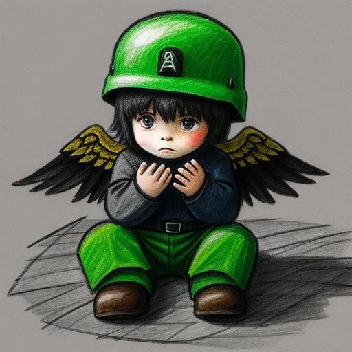 Dark Angels Answer Prayers: Child's Crayon Drawing