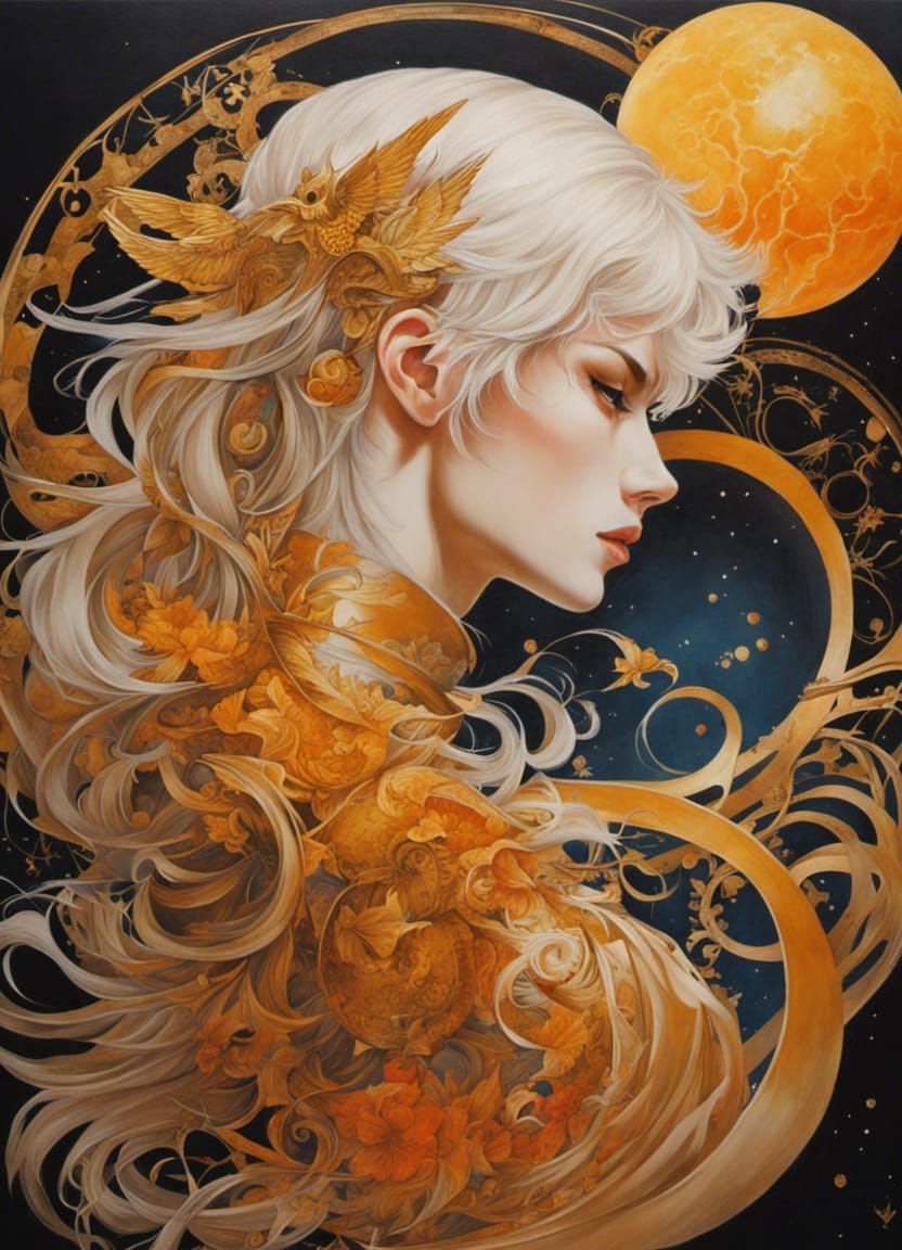 Gothic Emo Male Sailor Venus in Acrylic Style