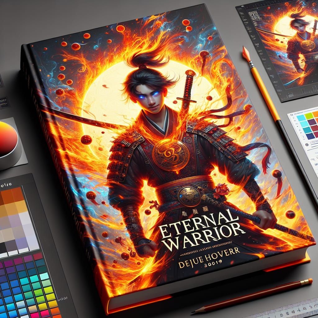 Eternal Warrior Book Cover in Art Nouveau Style