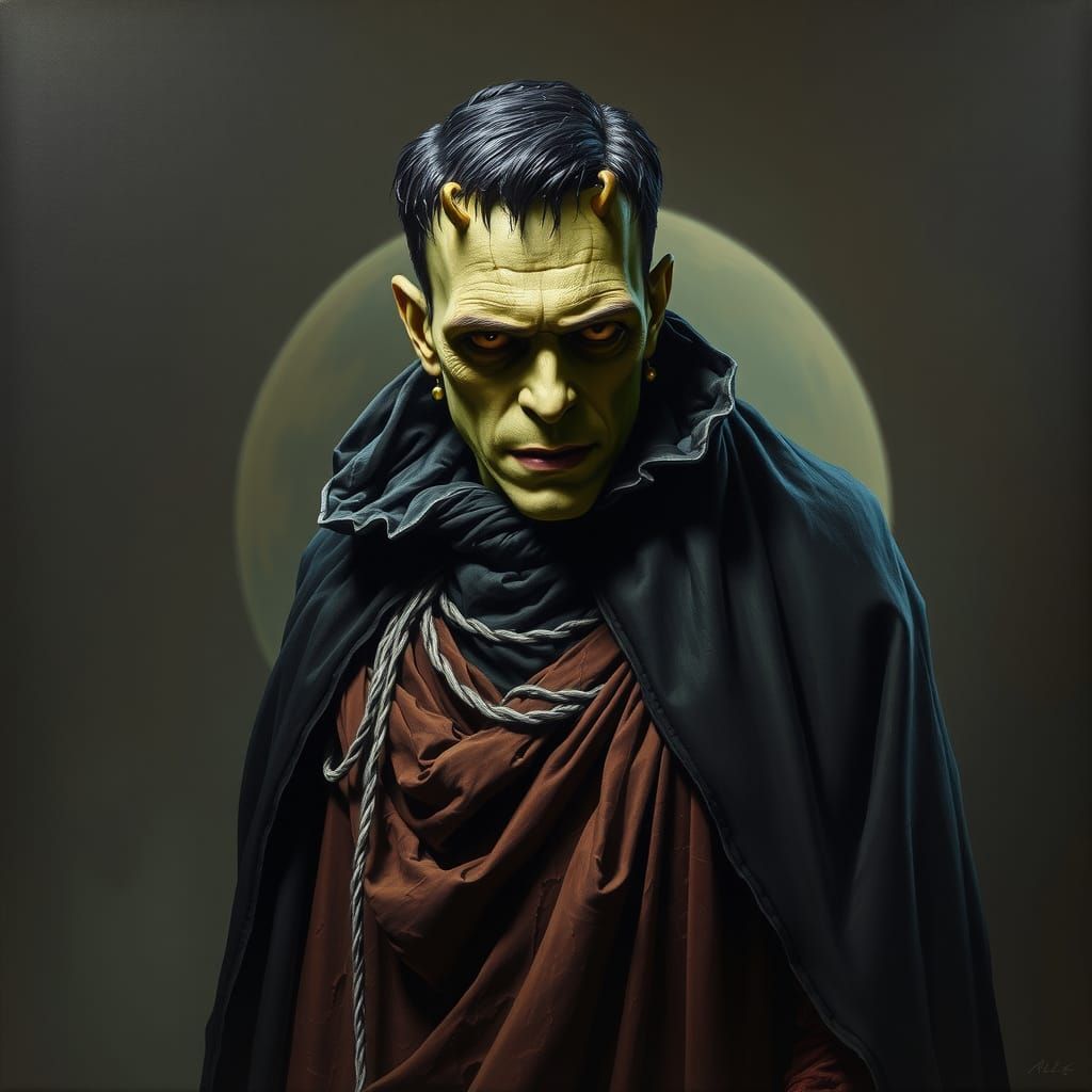 Frankenstein's Monster in Gothic Horror Art