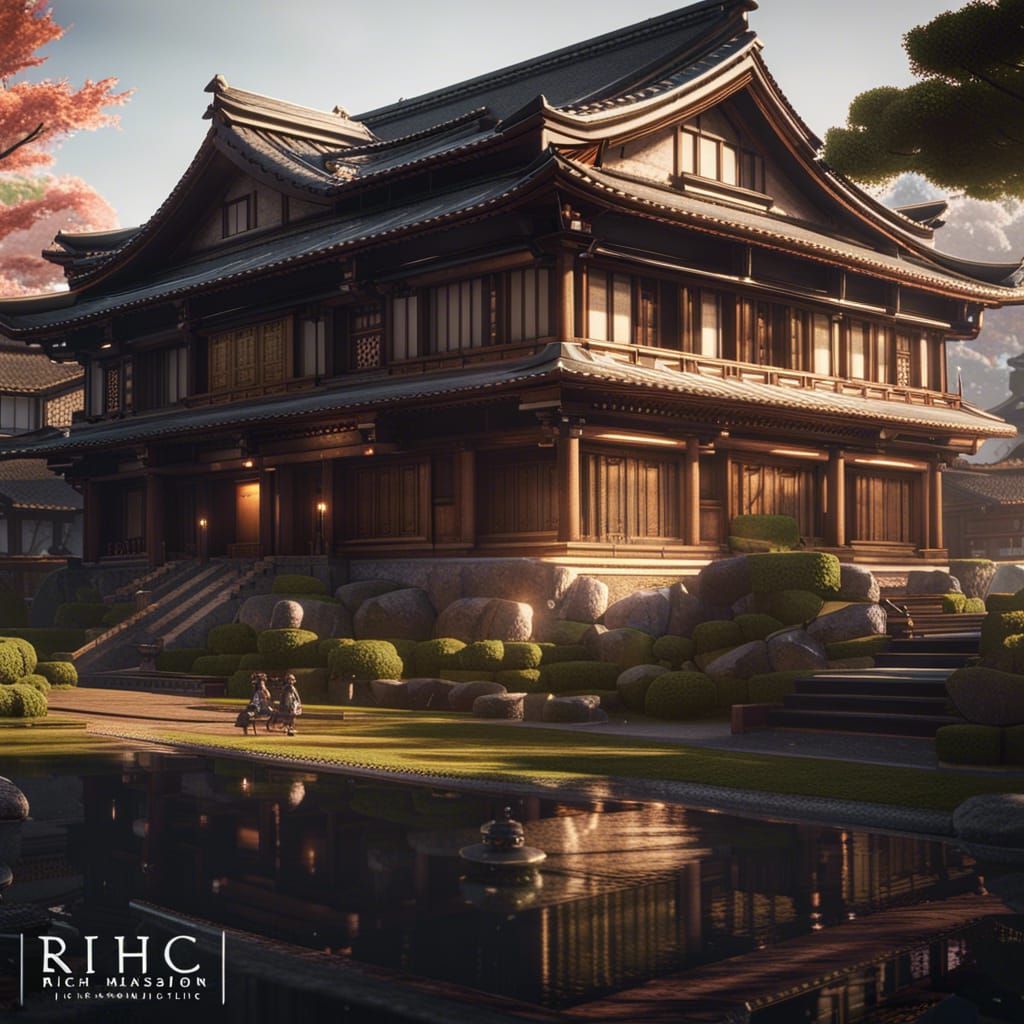 Opulent Mansion: Japanese-European Architecture in 3D