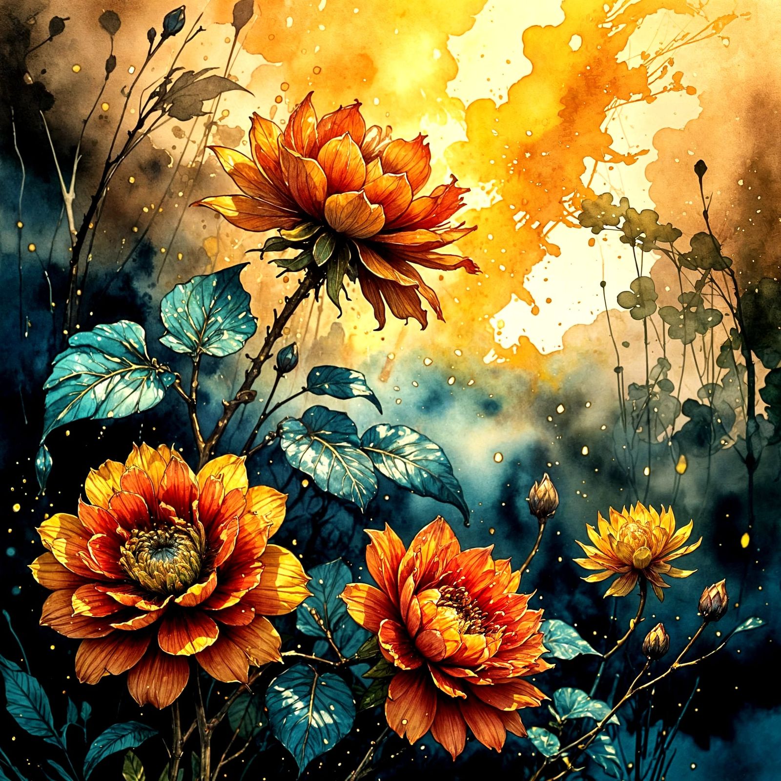 Vibrant Impressionist Watercolor Floral Masterpiece