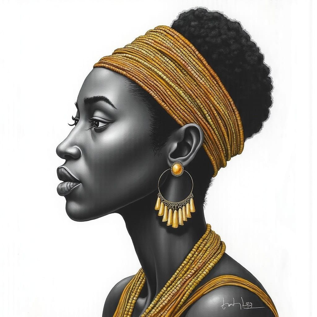 Regal Zulu Goddess in Traditional Attire