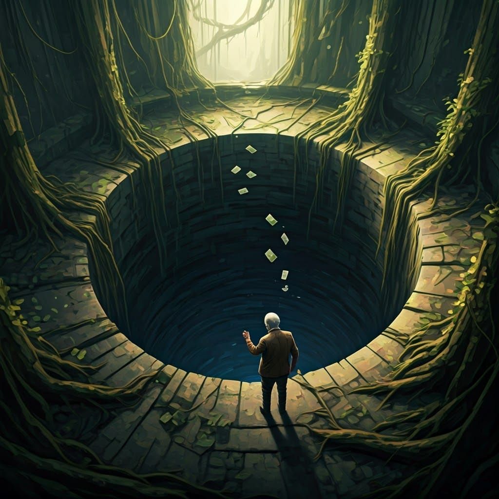 Mysterious Chasm: An Impressionistic Jungle Scene