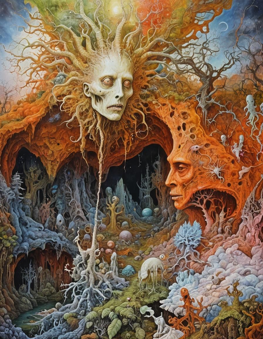 Surreal Landscape Painting in Alternate Universe