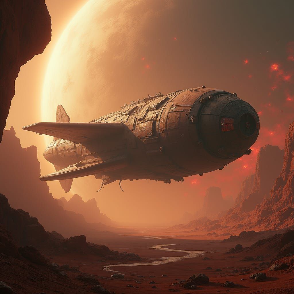 Cosmic Wreckage in Vibrant Nebula