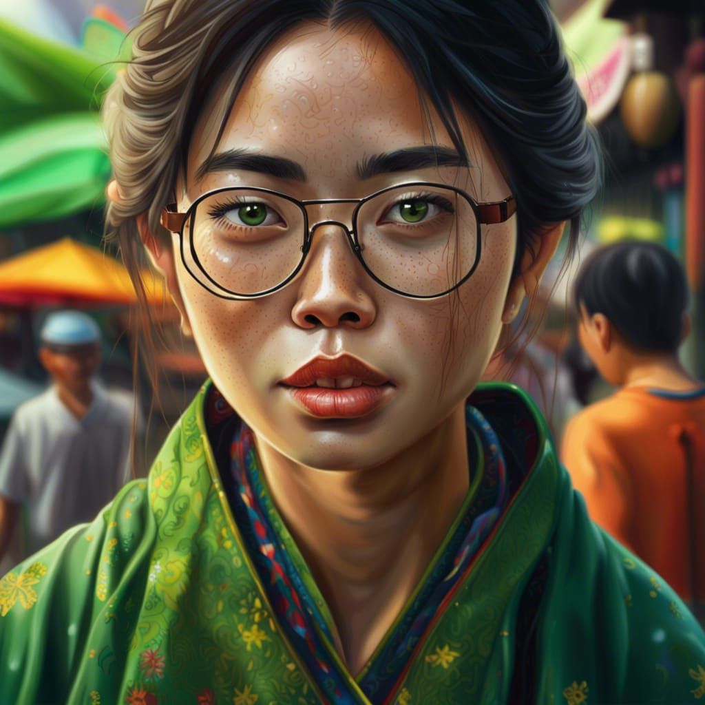 Hyperrealistic Portrait of a Vietnamese Woman