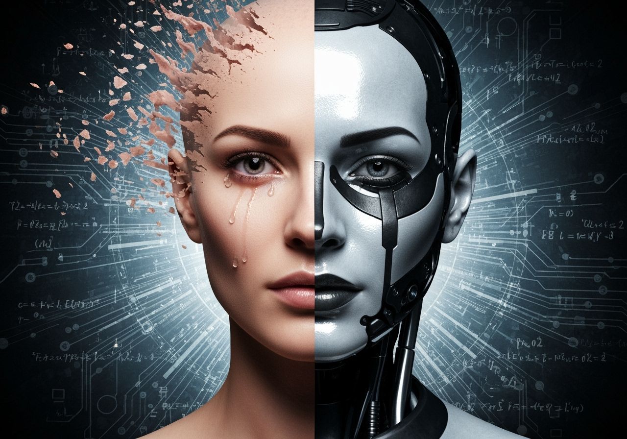 Surreal Dissolving Face: Human Meets Robotic