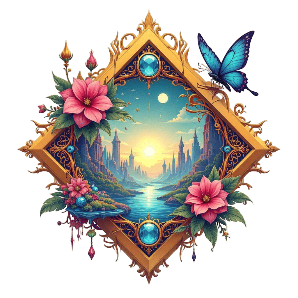 Disney Style Art Inside Geometric Shape