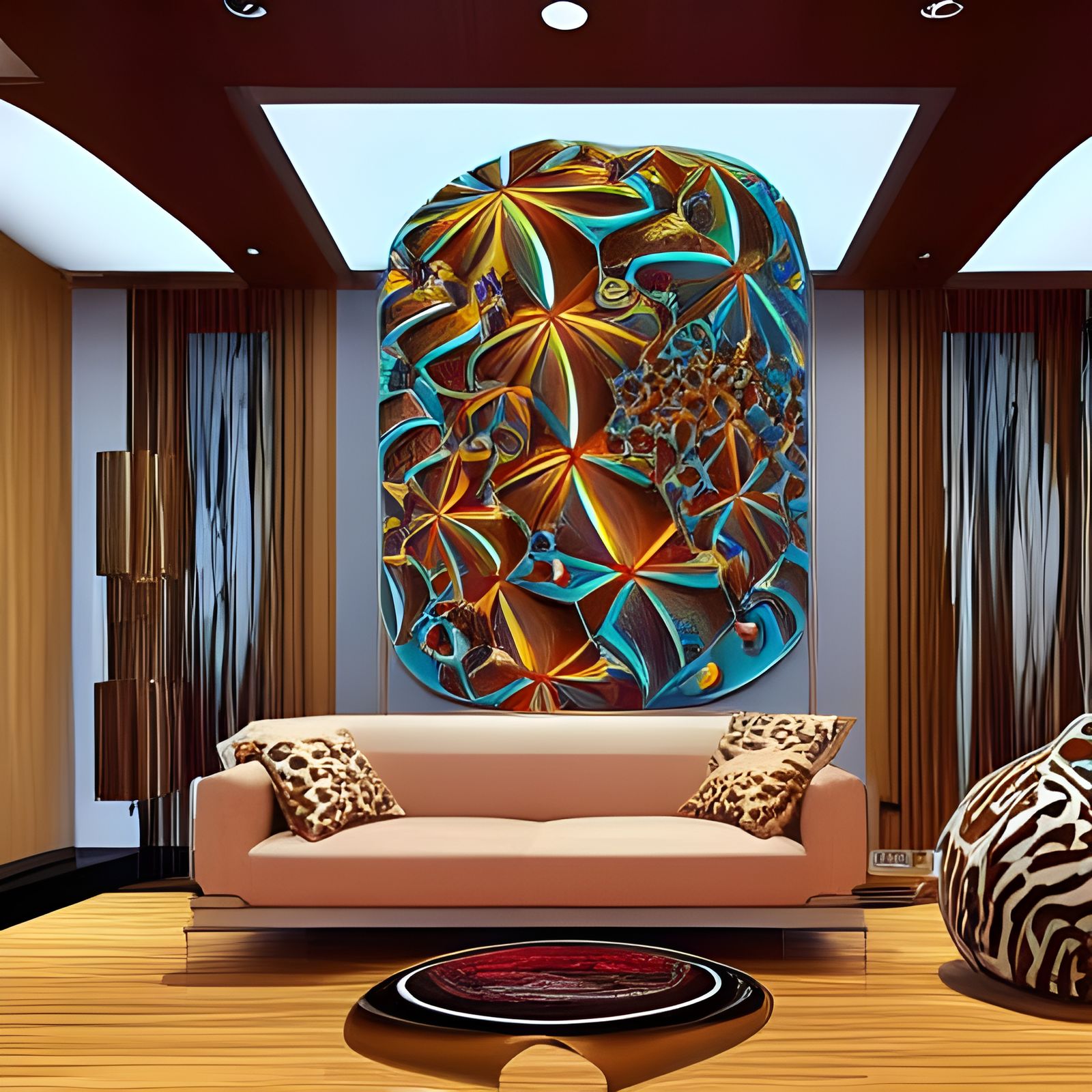 Surreal Interior Design with Fractal Patterns