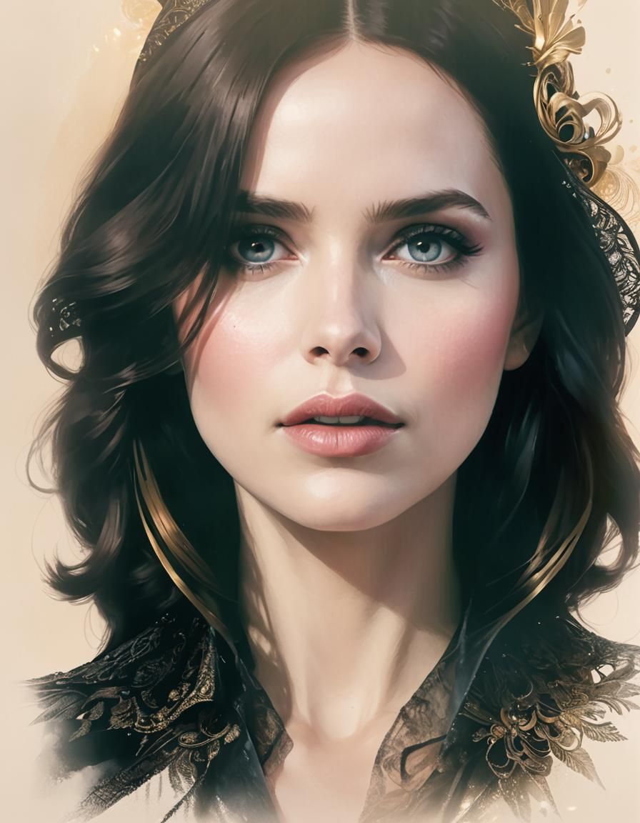 Mystical Portrait of Zatanna in Ornate Magician Attire