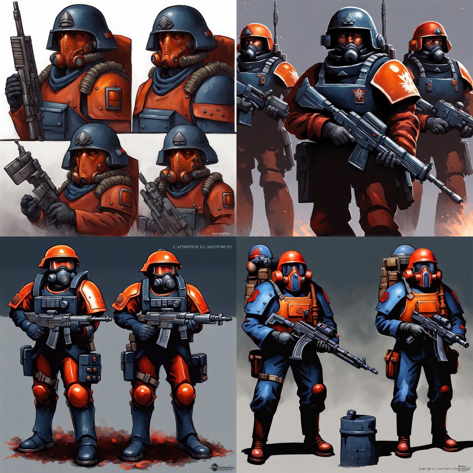 Cadian Guardsman Portrait in Grimdark Sci-Fi Style