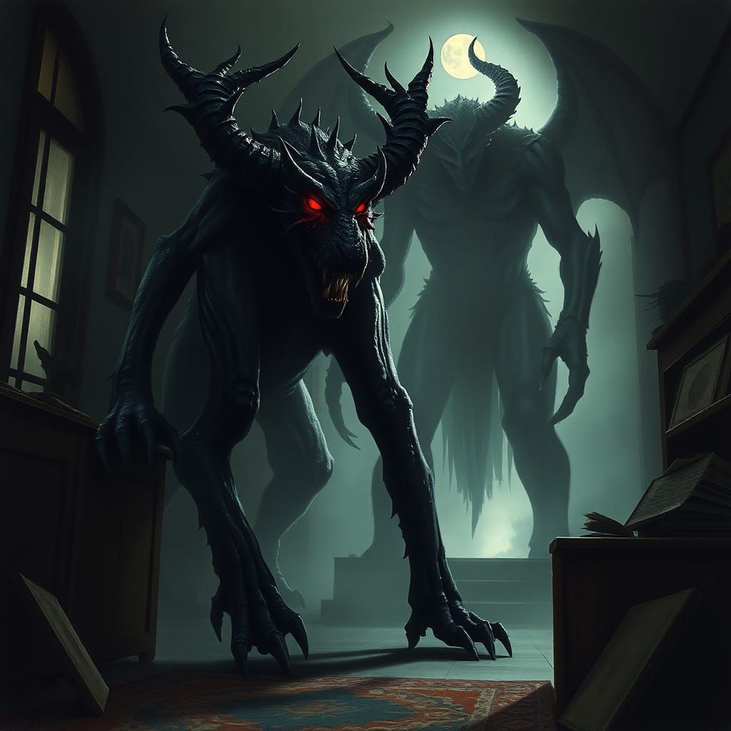 Hellhound Guardian in Dark Fantasy Style