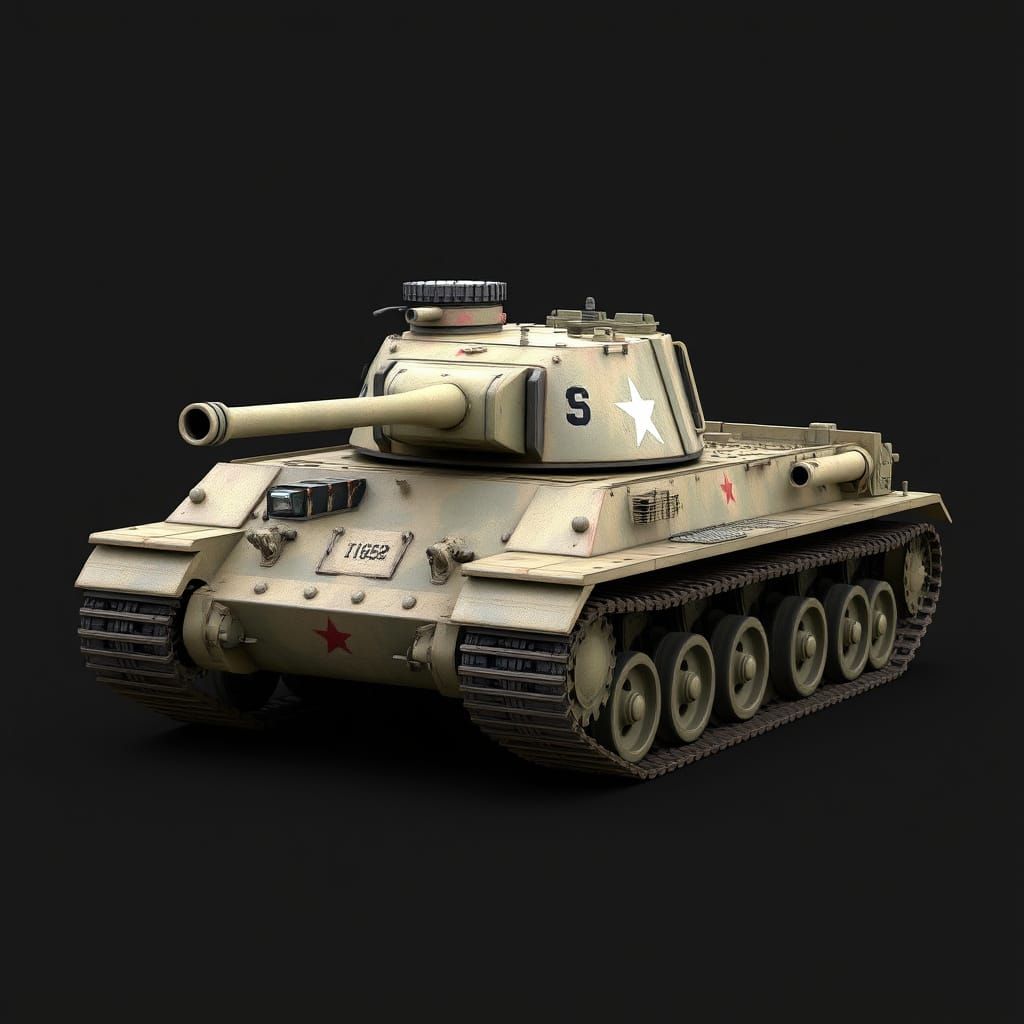 WWII Tiger Tank 3D Model Render
