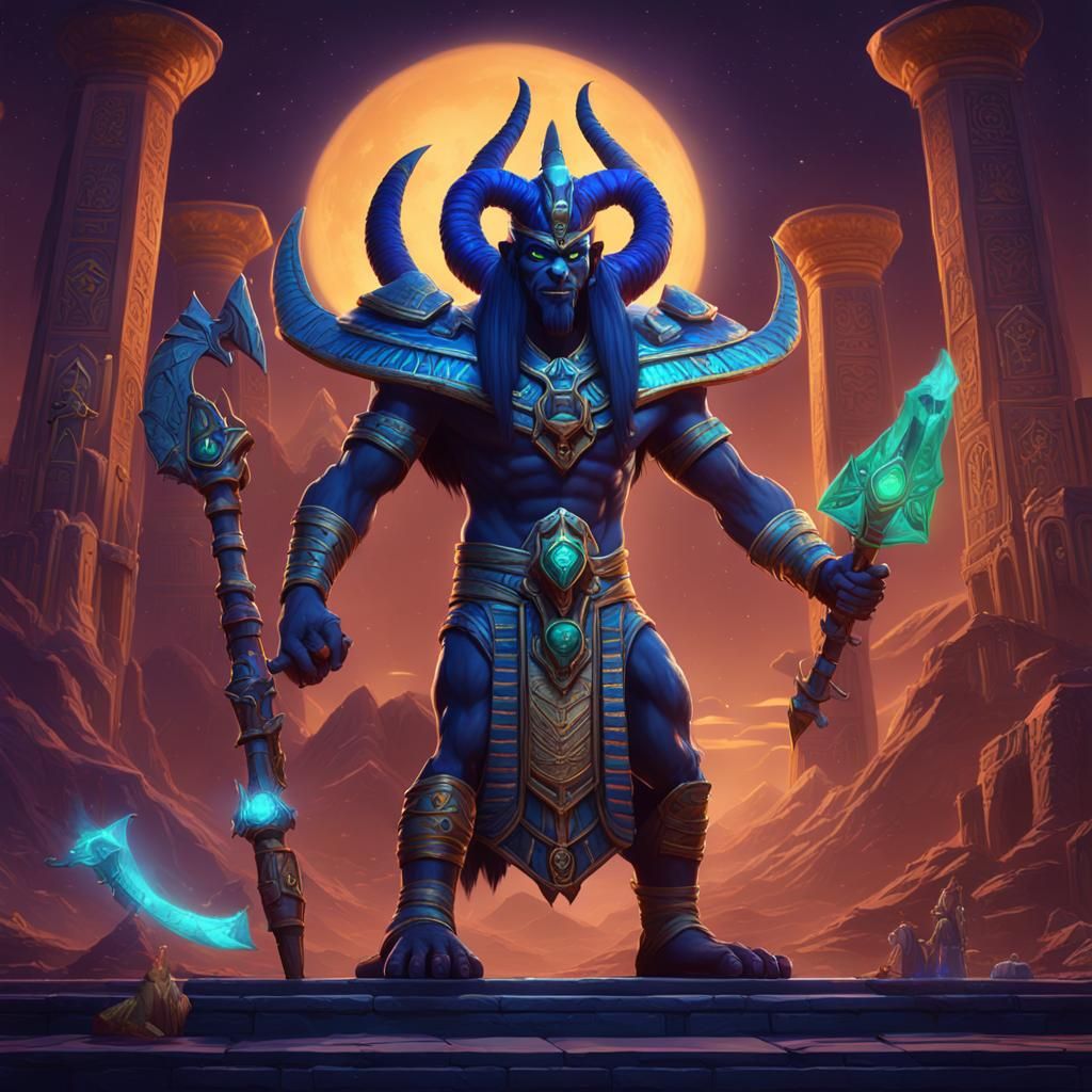 Egyptian Game Boss in Warcraft Color Palette