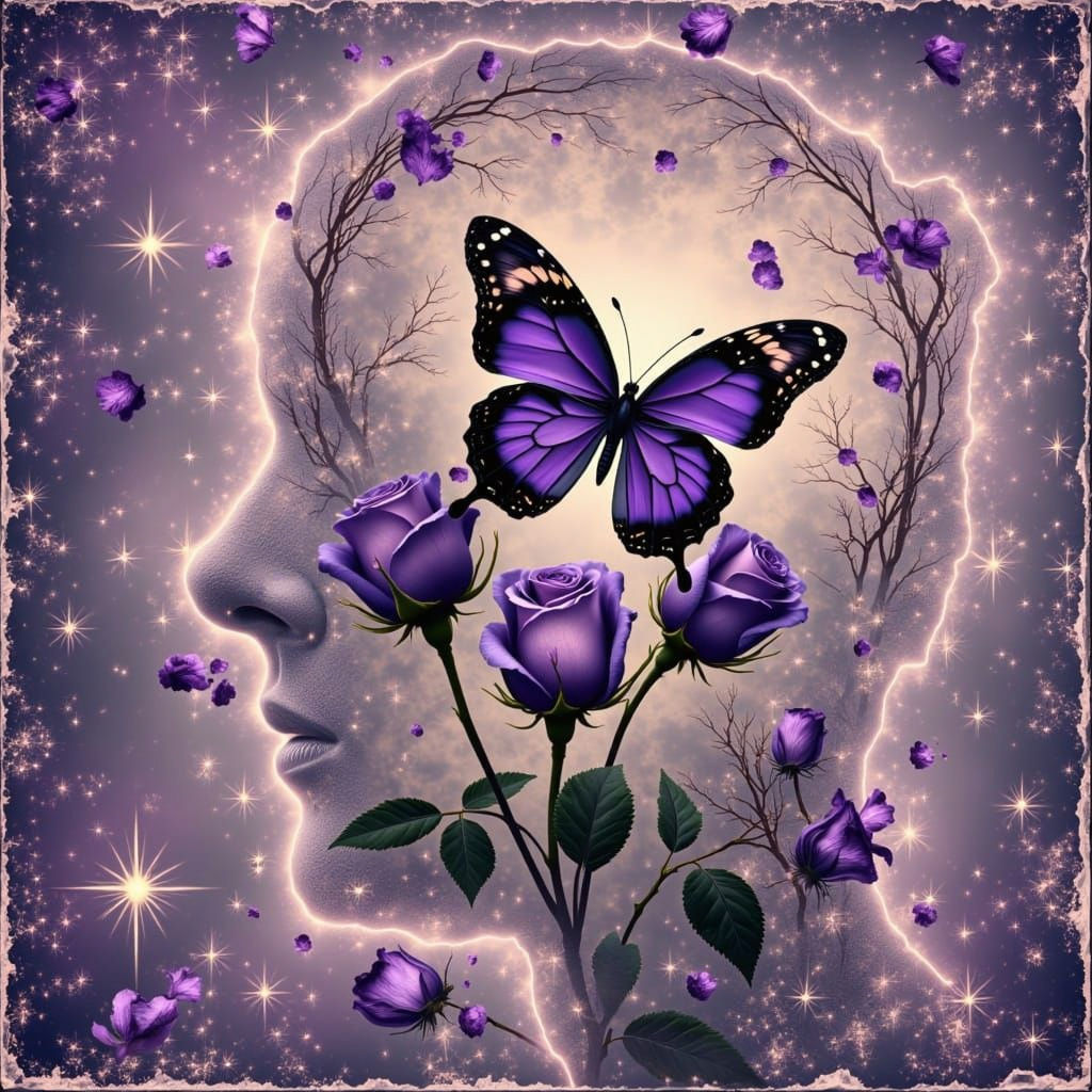 Whimsical Butterfly Dance in Vibrant Purple Hues