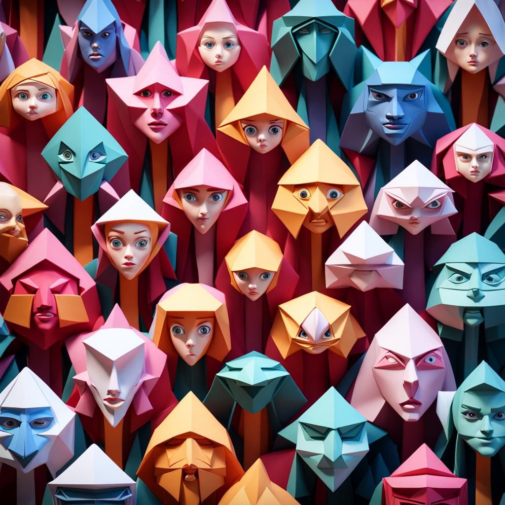 Faces in Faces: 3D Game Cinematic Papercraft
