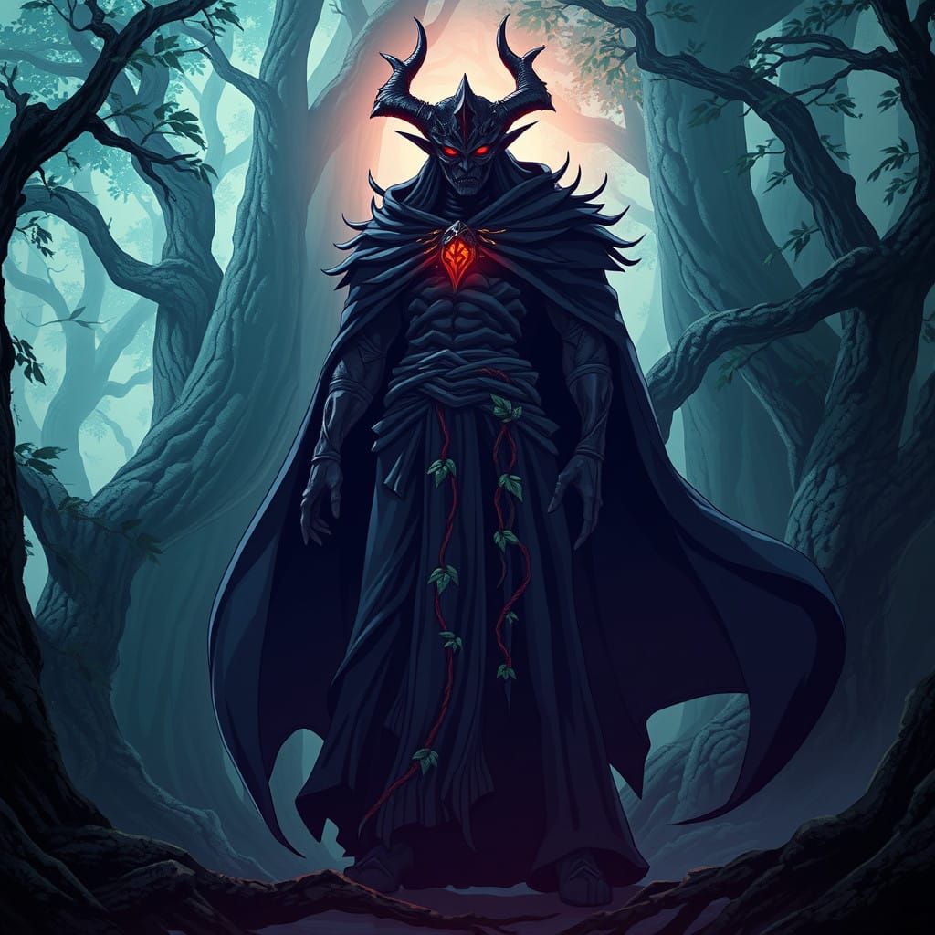 Surreal Dark God Reigns Over Mysterious Ancient Forest
