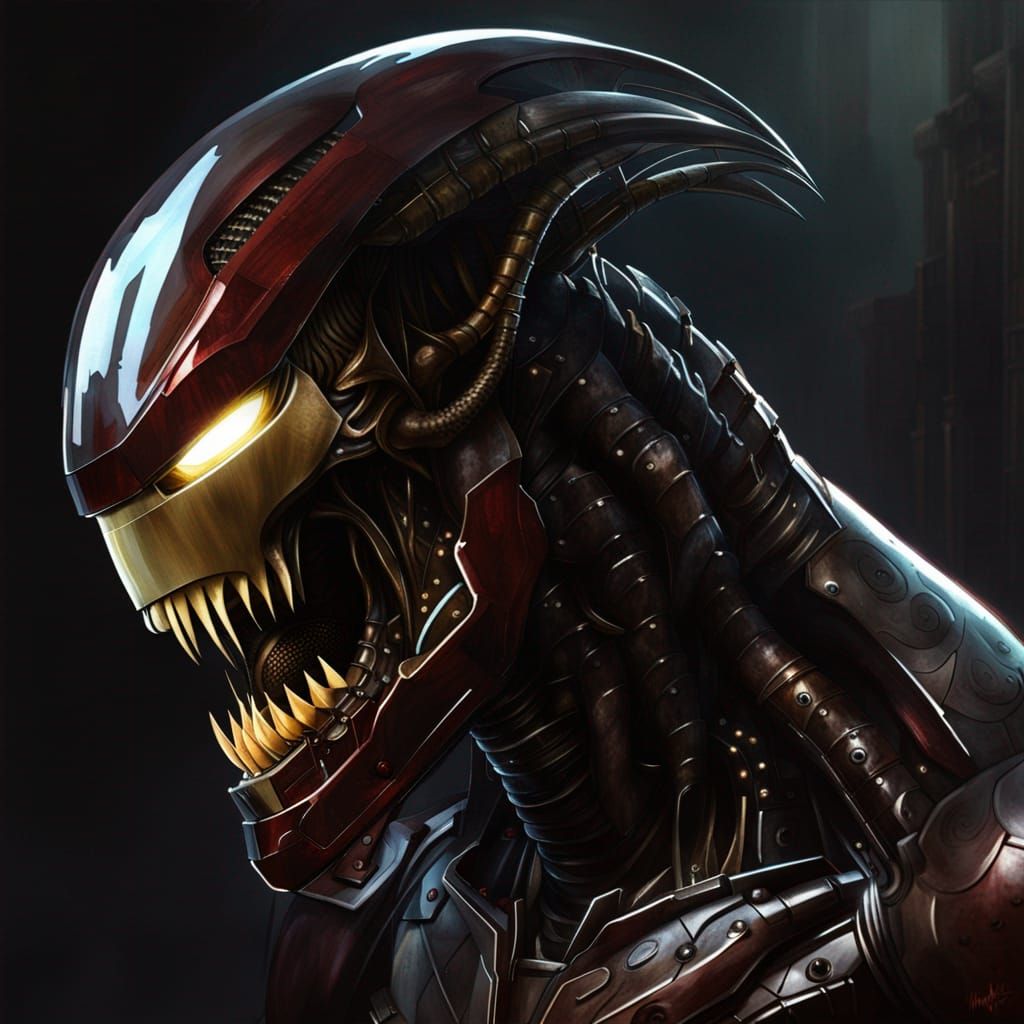 Iron Man as Xenomorph: Dark Fantasy Concept Art