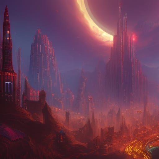 Money Time City: Detailed Matte Painting