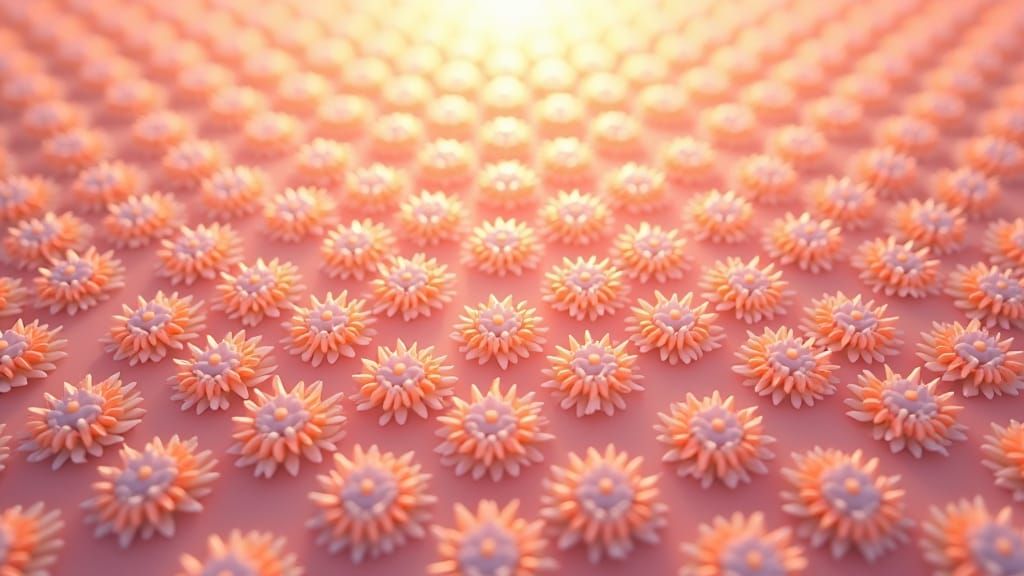 High-Contrast Daisy Pattern Wallpaper in 3D Digital Art