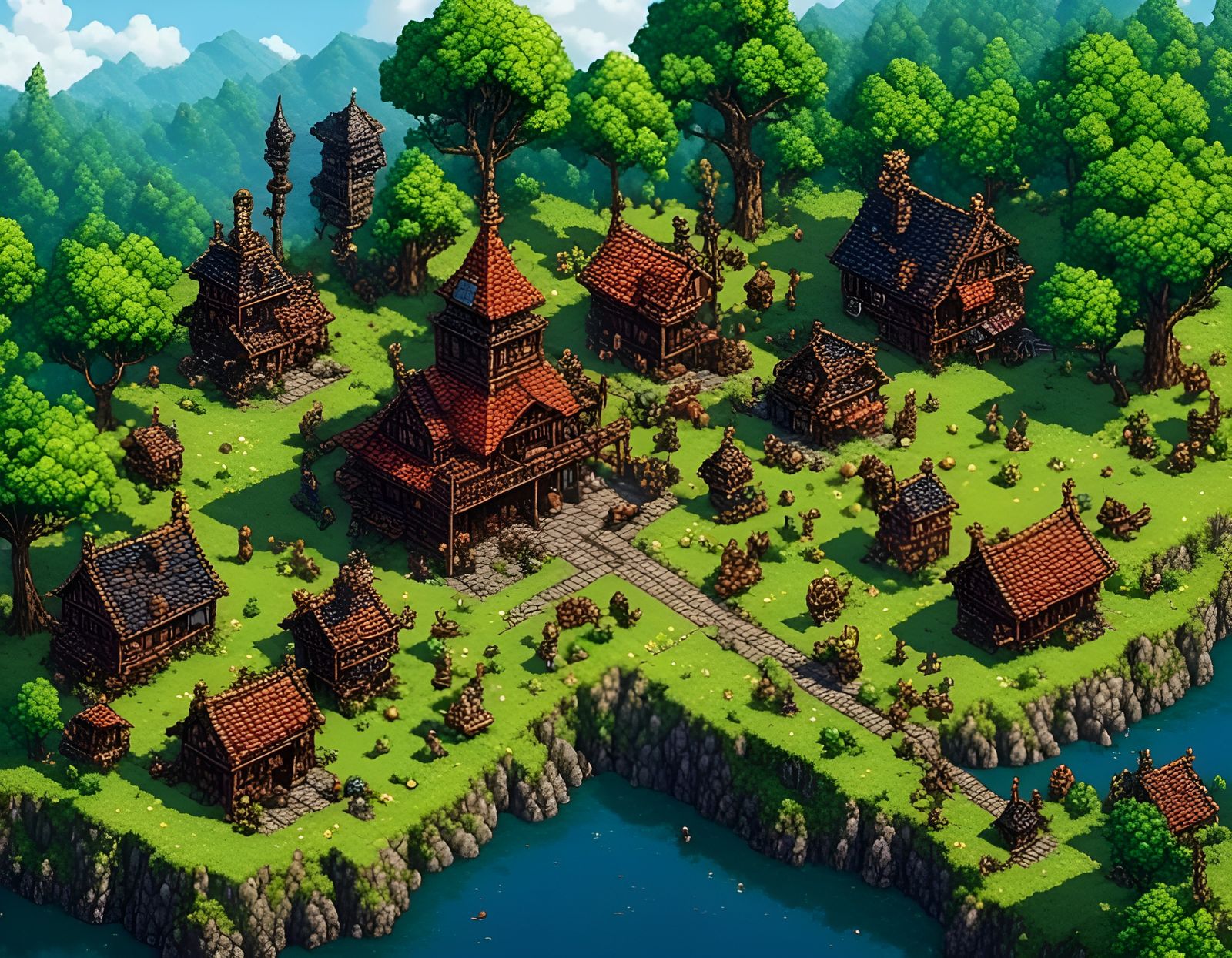 HD 2D Pixel Art Style Image