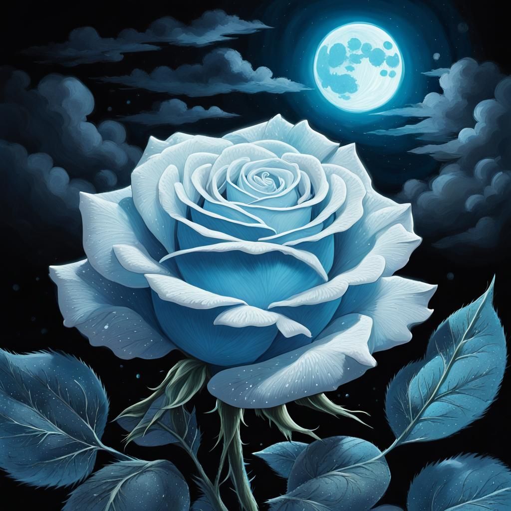 A pale blue night rose...