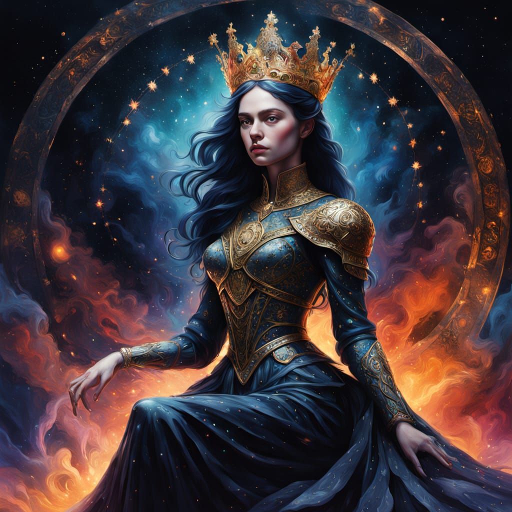 Starlight Queen on Obsidian Throne: Splash Art