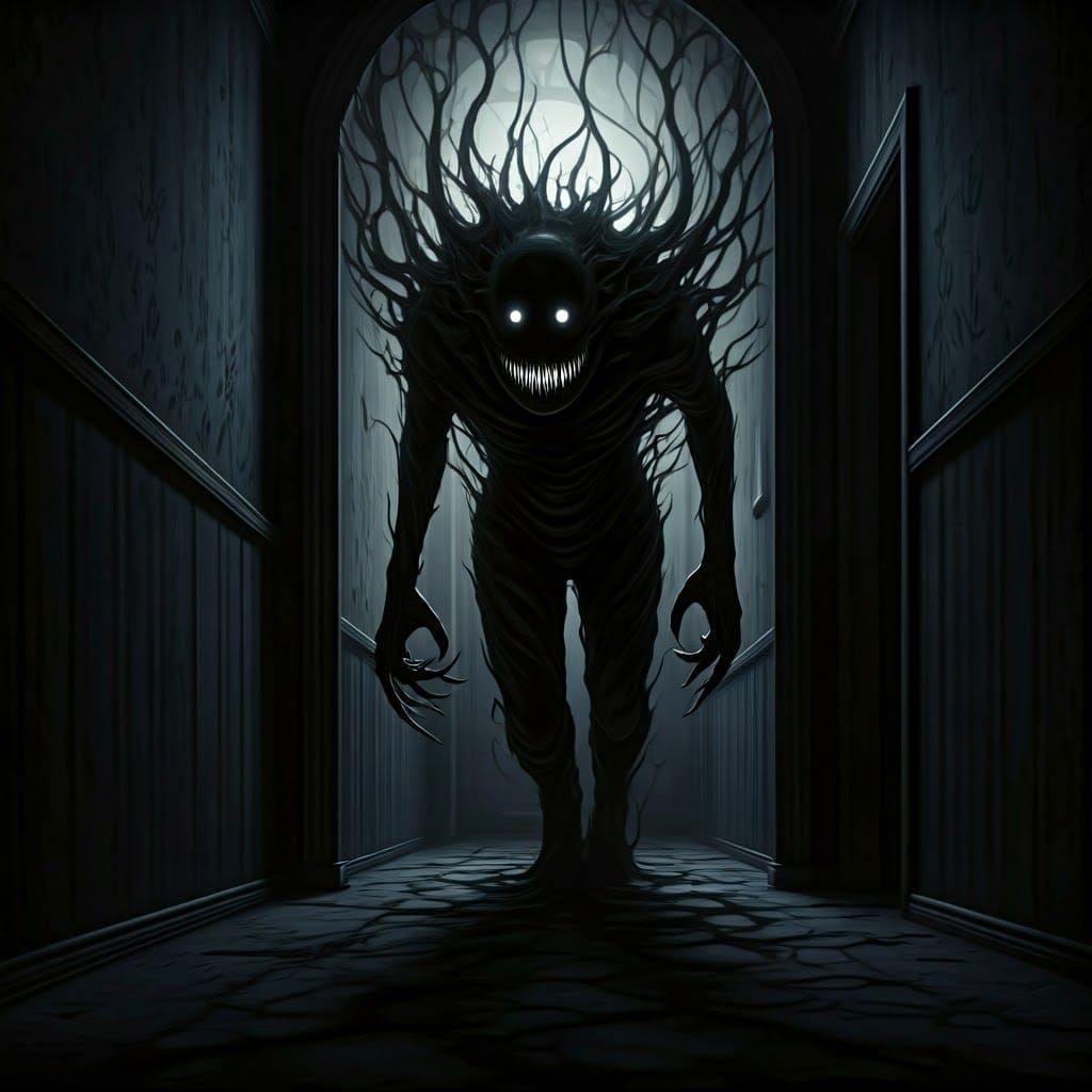 Eldritch Shadow Figure in Dark Surrealism