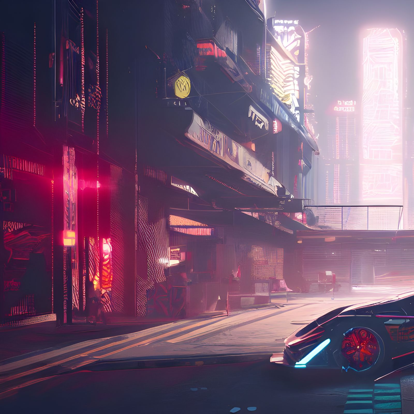 Cyberpunk Cityscape: Neon Lights in 2099