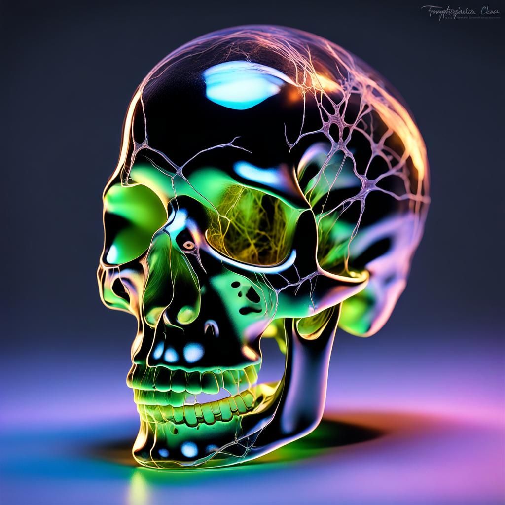 Ghost in the Machine: Miniature Neon Skull