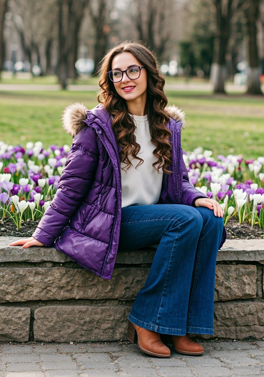 Elegant Woman on a Spring Afternoon in Pastel Hues