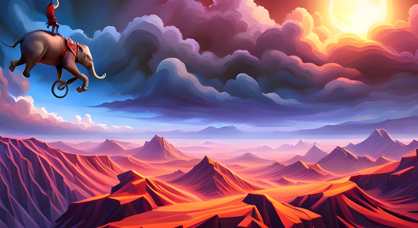 Elephant Jousting on Unicycles: Surreal Digital Art