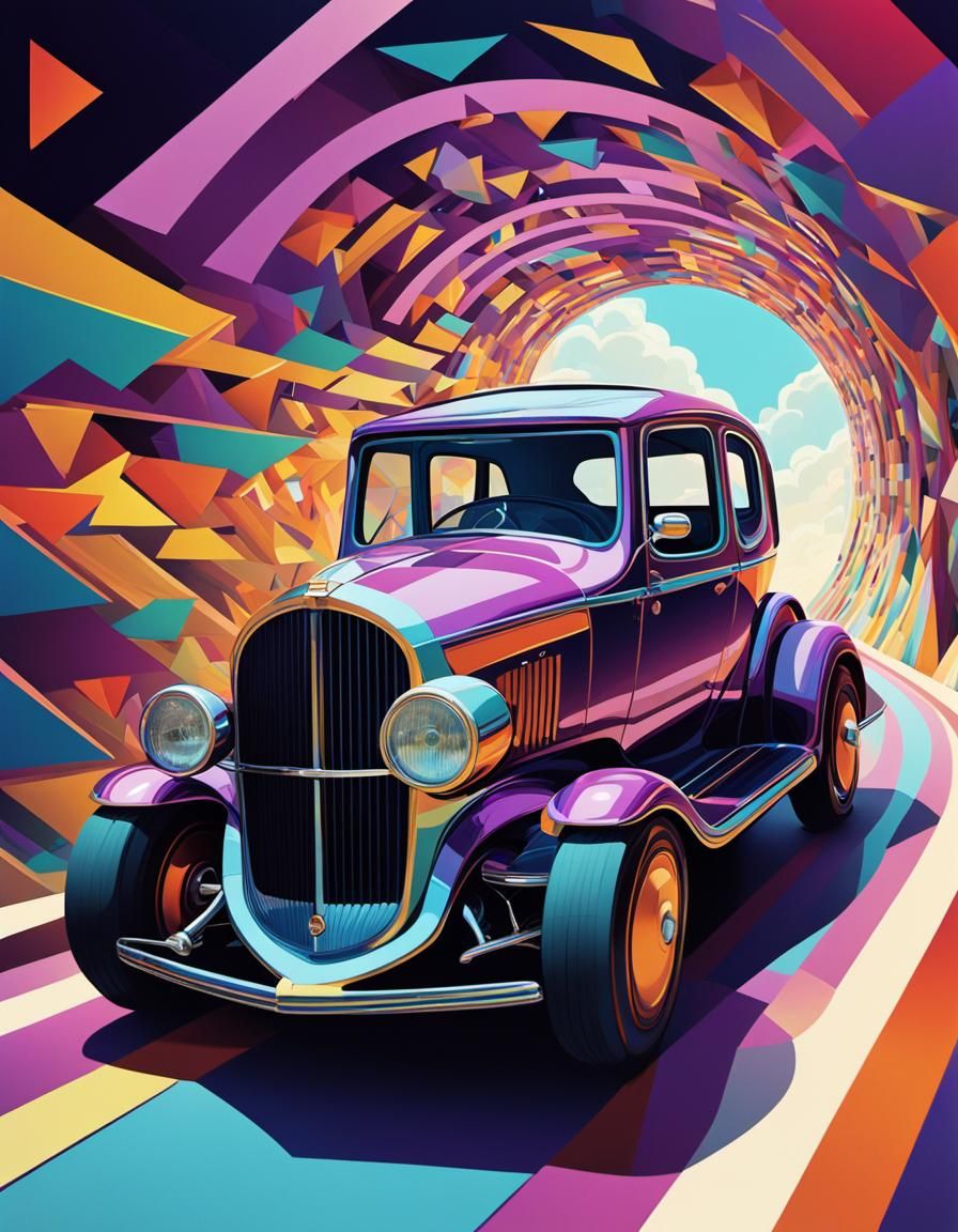 Wonka's Geometric Art Deco Candy Car