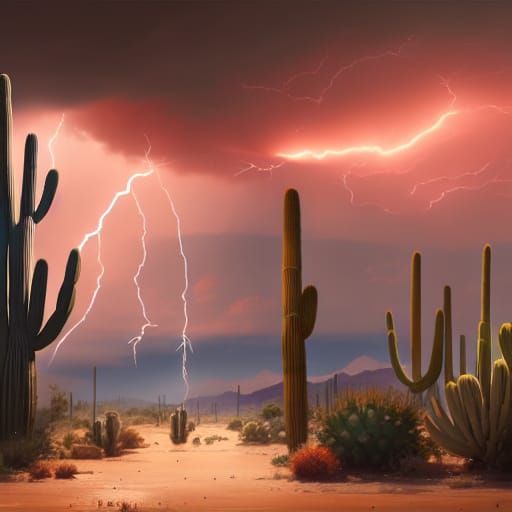 Desert Blooms After Rain, Digital Art