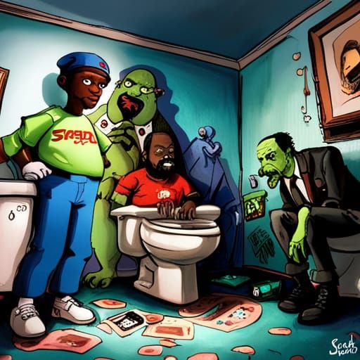 Cyberpunk Giga Chad Roulette in the White House