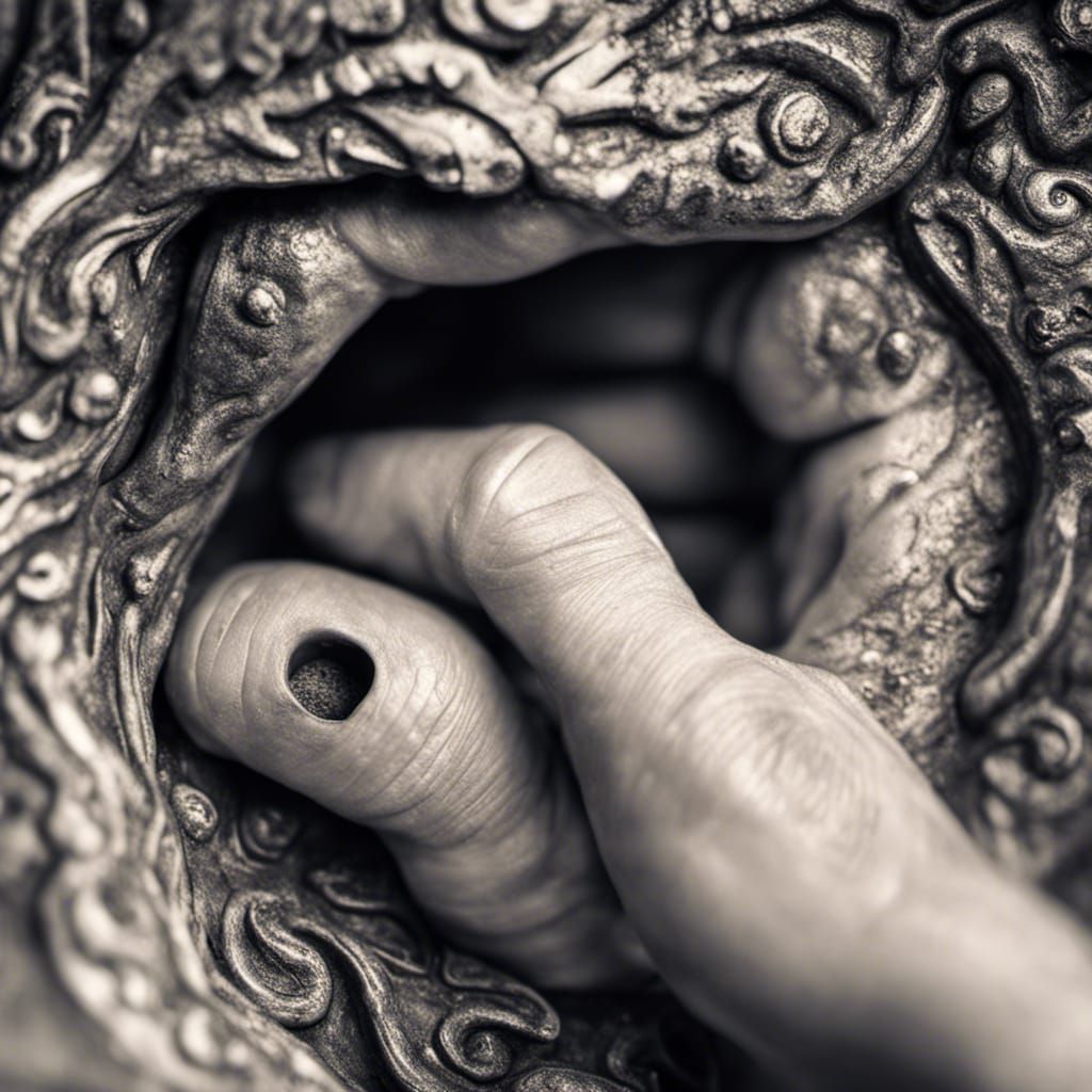 Hand-Shaped Hole in a Soul: Hyperrealistic Image